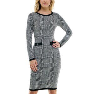 NWT BCX Round-Neck Sequin-Embellished Bodycon Dress 1103894 Black Multi XL